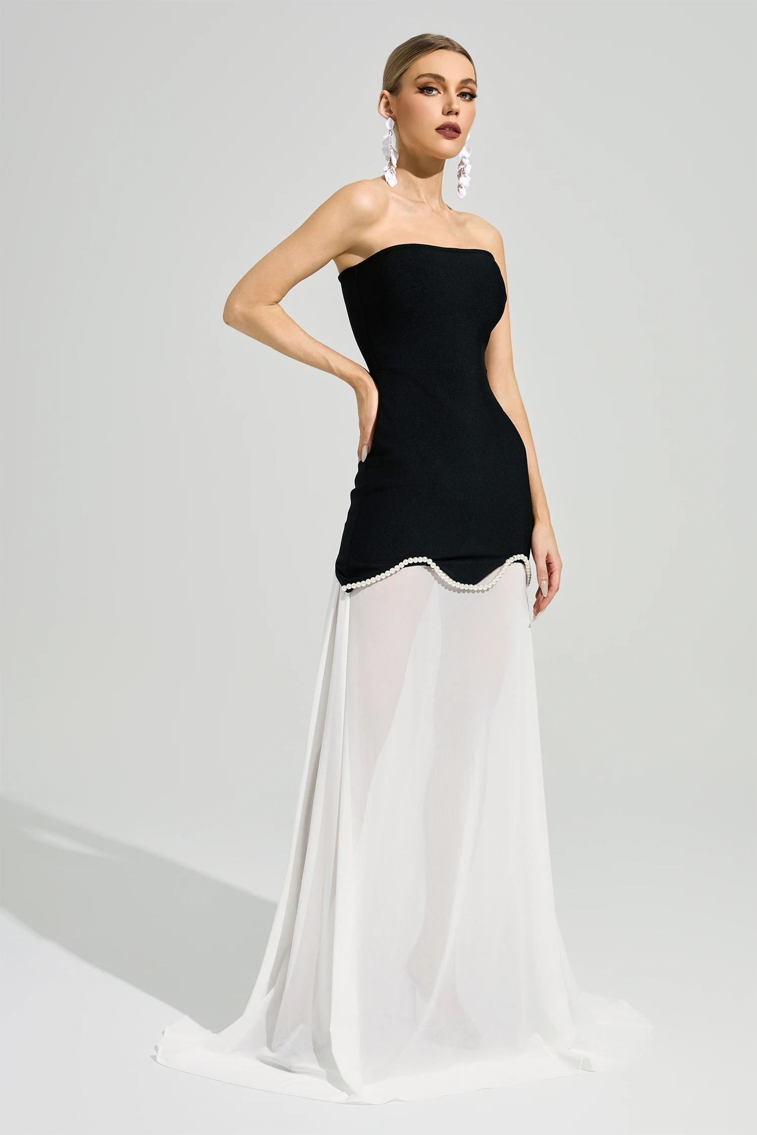 Woolf Black Strapless Bandage Dress