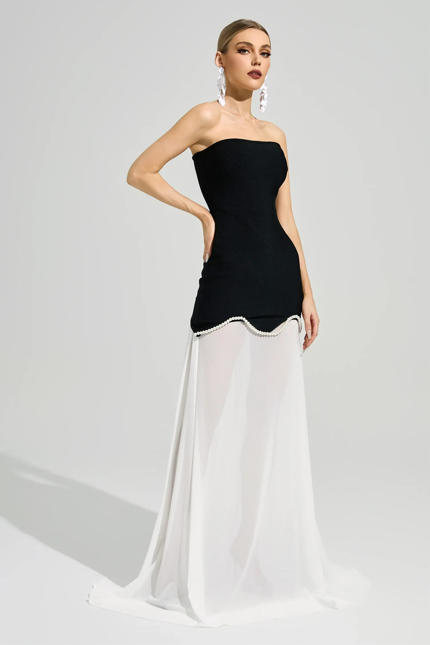 Woolf Black Strapless Bandage Dress