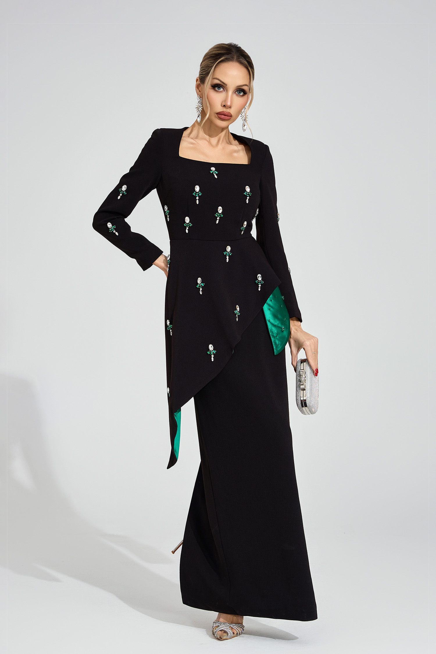 Eve Black Ruffle Maxi Dress
