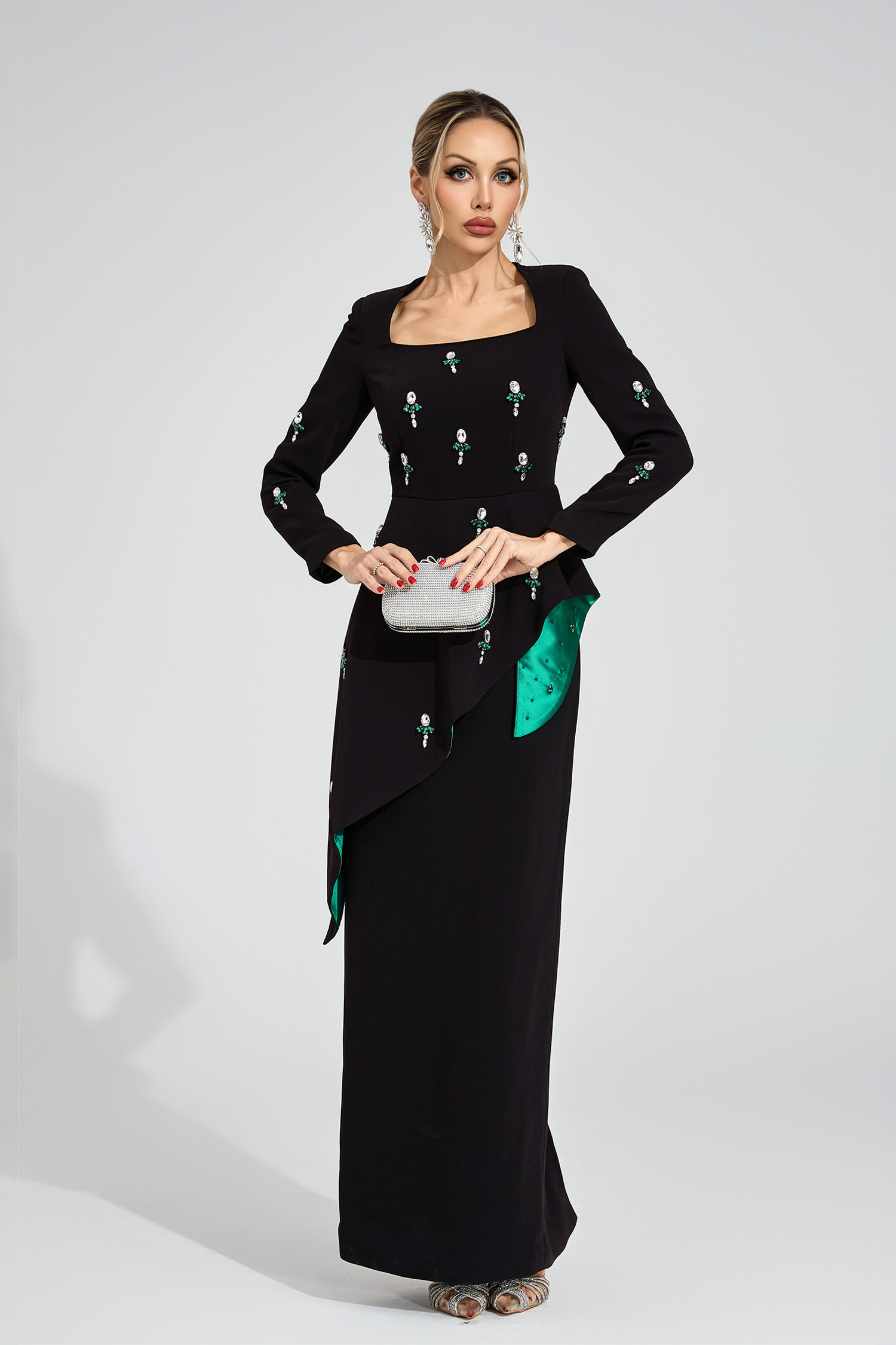 Eve Black Ruffle Maxi Dress