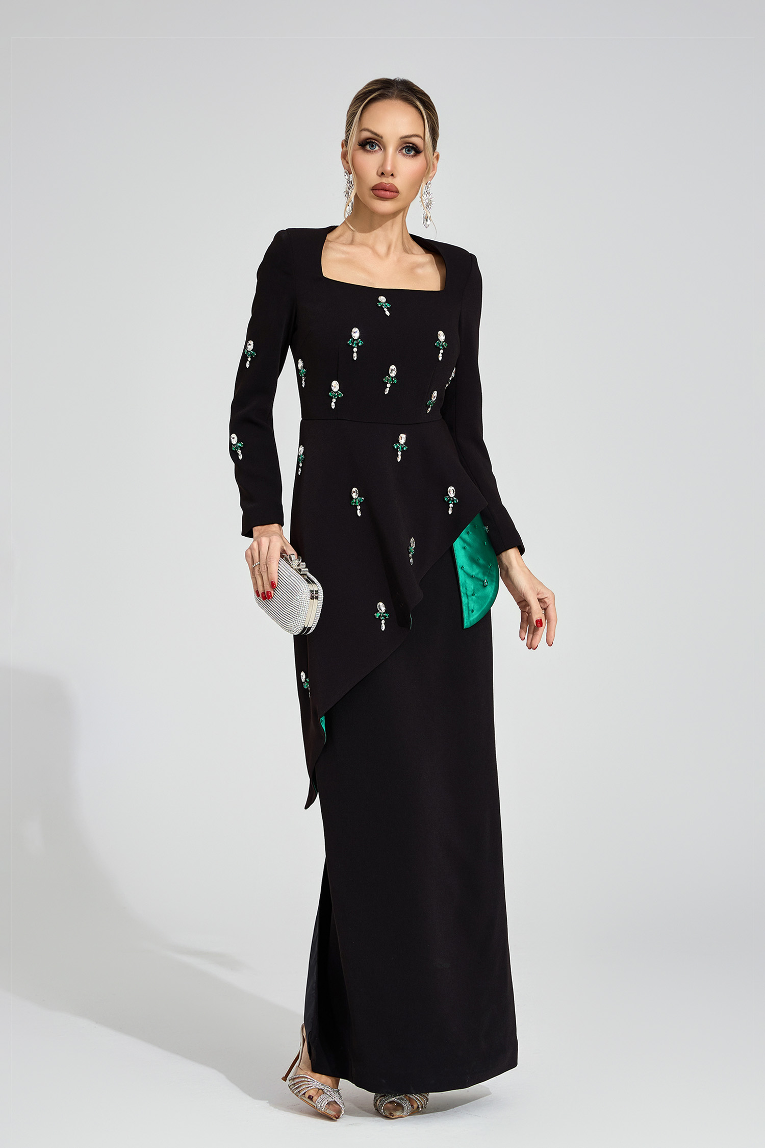Eve Black Ruffle Maxi Dress
