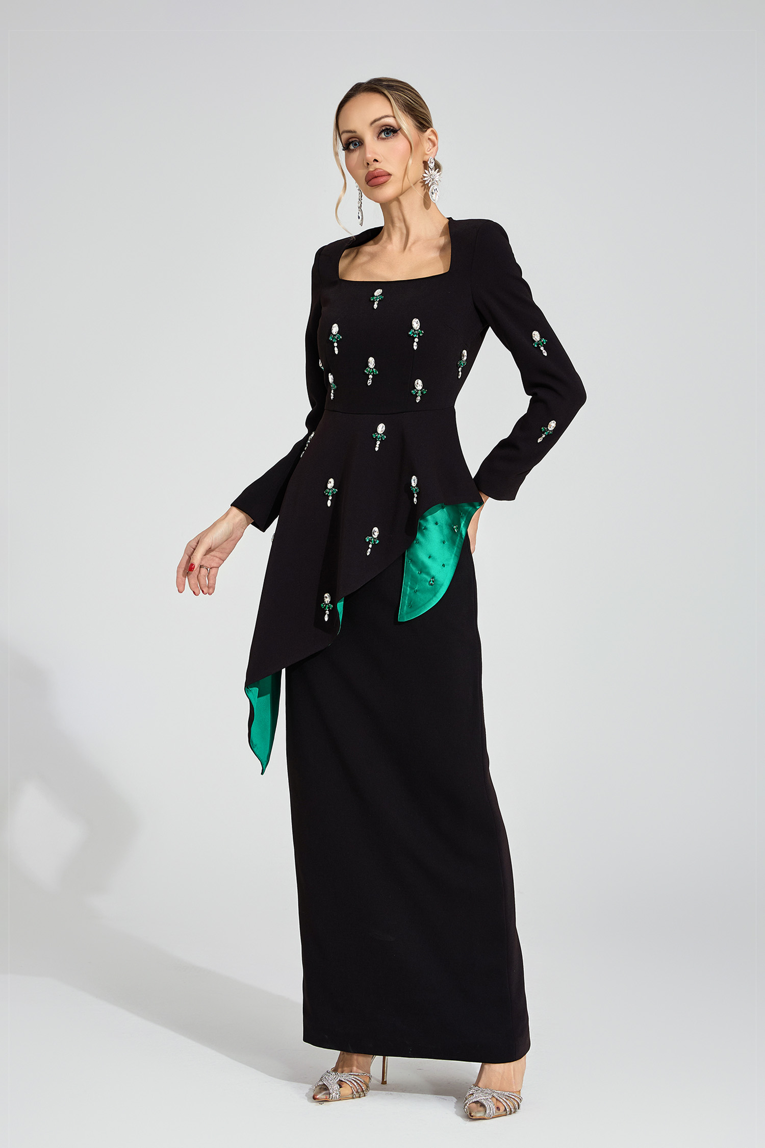 Eve Black Ruffle Maxi Dress