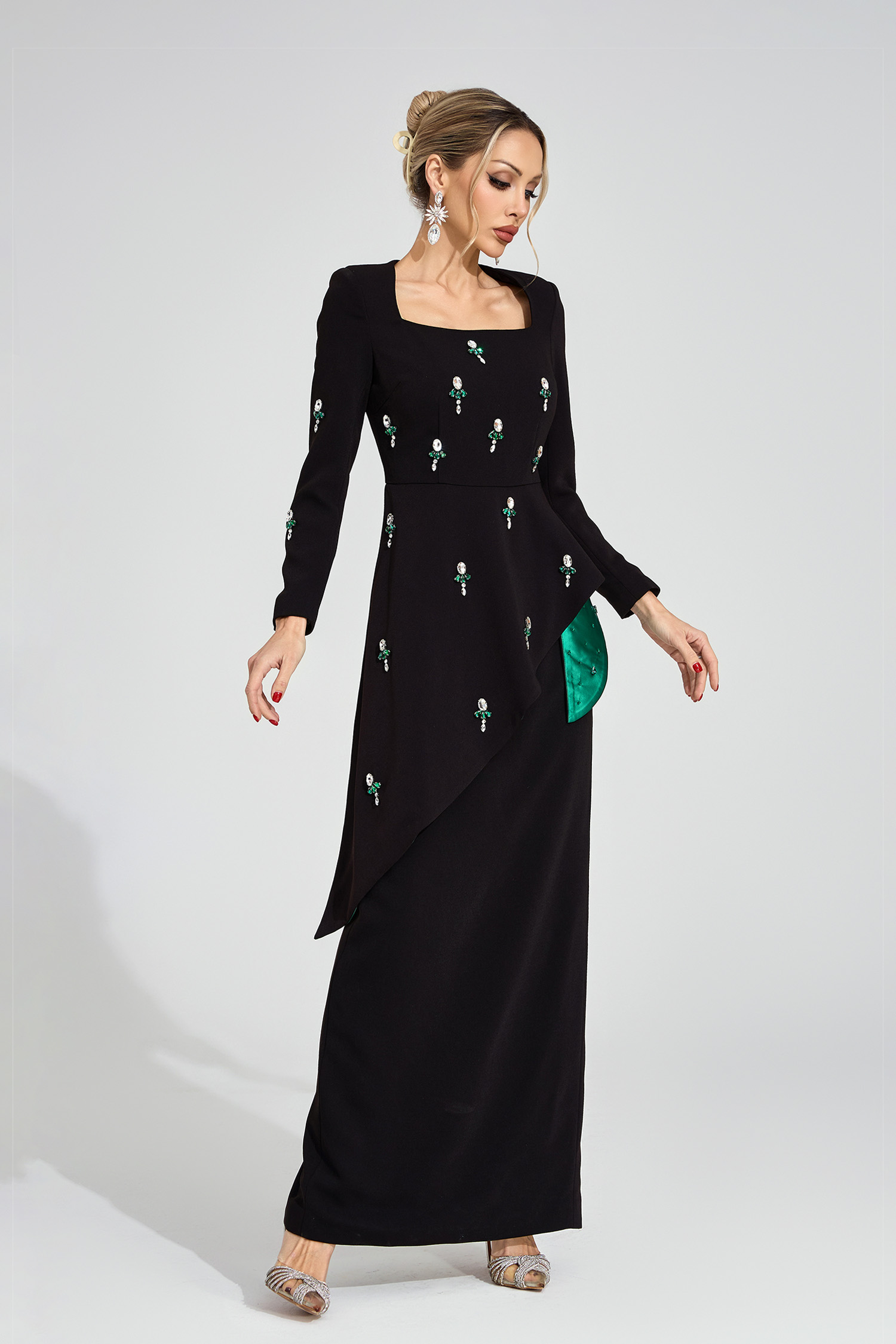 Eve Black Ruffle Maxi Dress