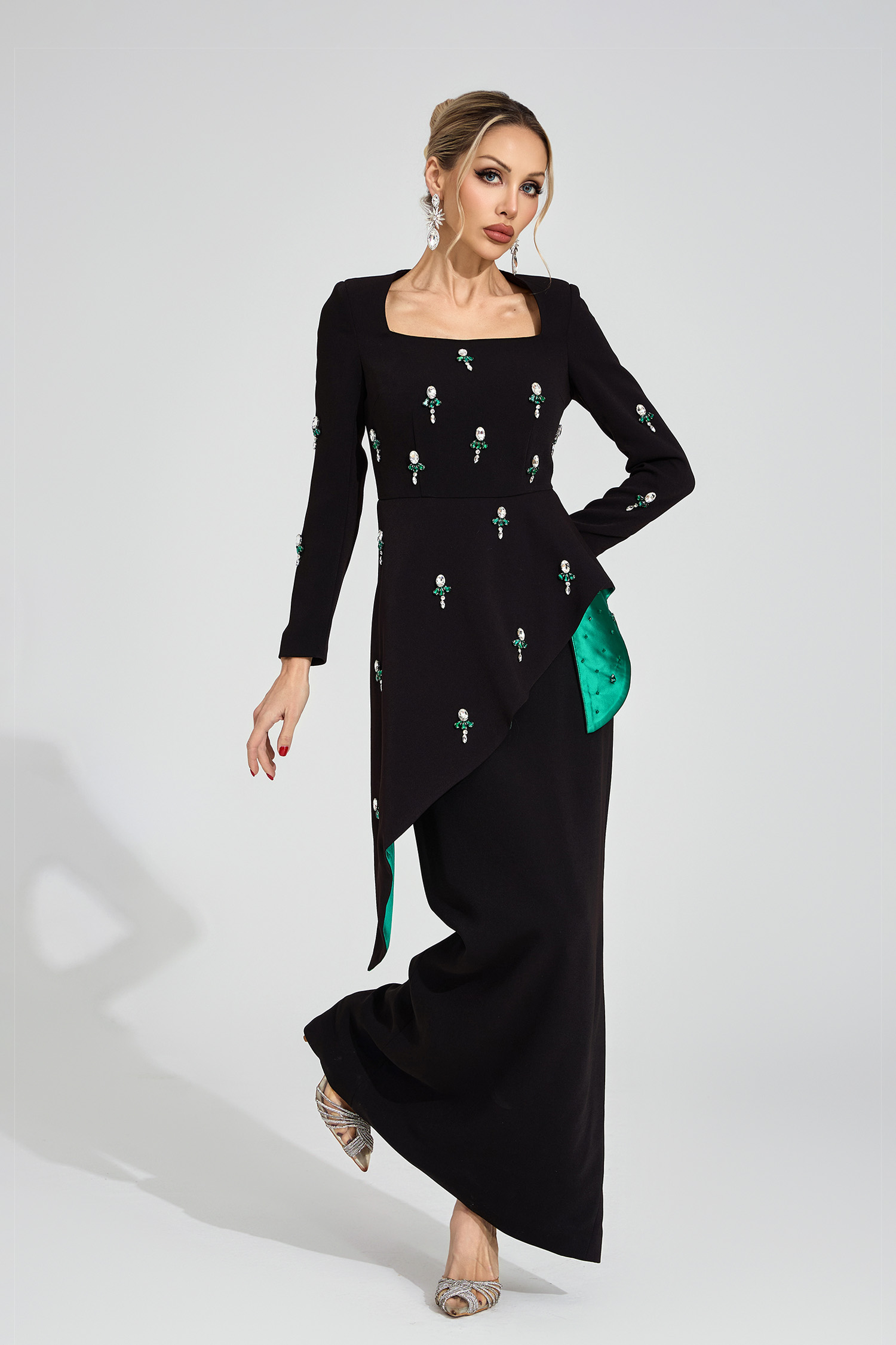 Eve Black Ruffle Maxi Dress