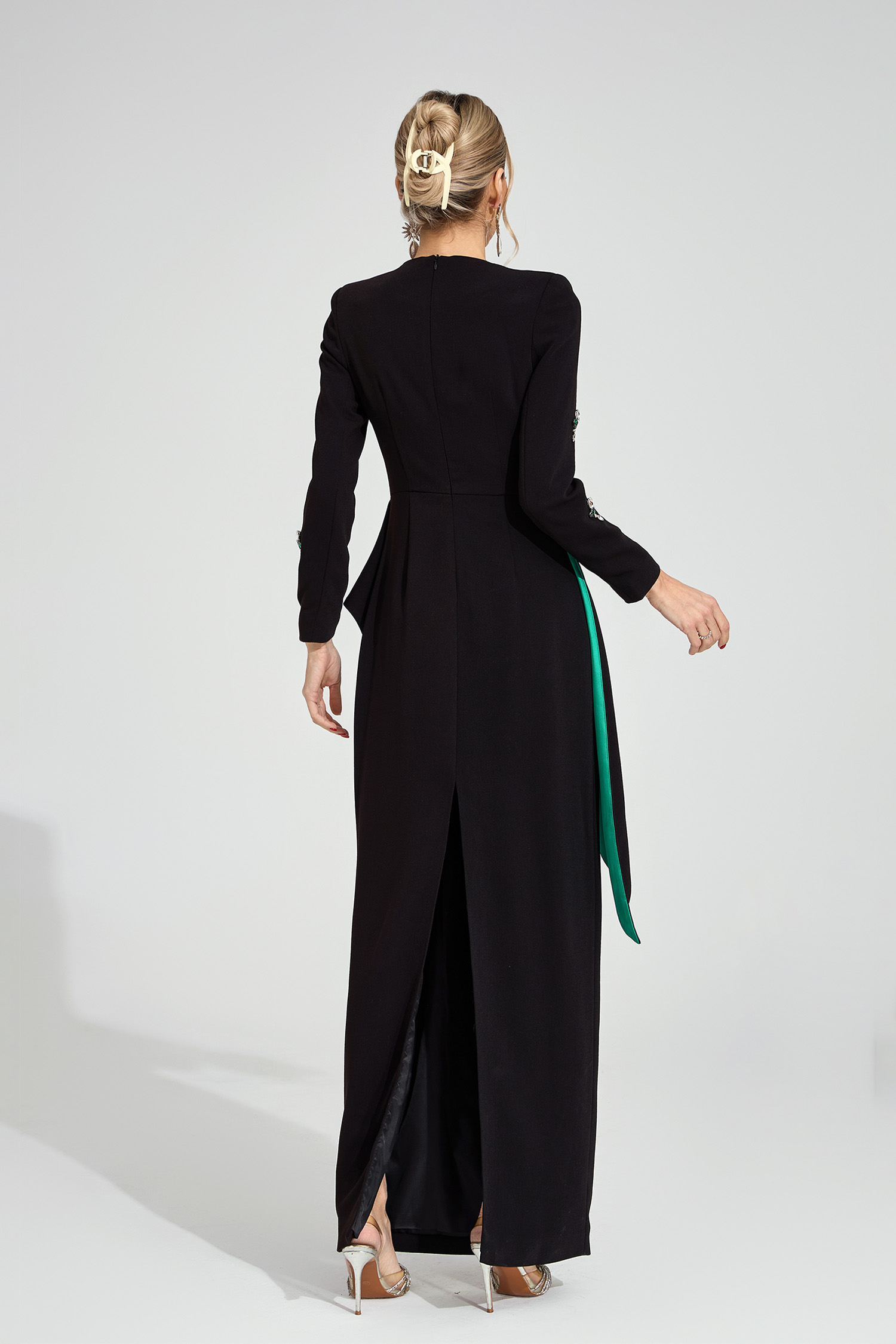 Eve Black Ruffle Maxi Dress