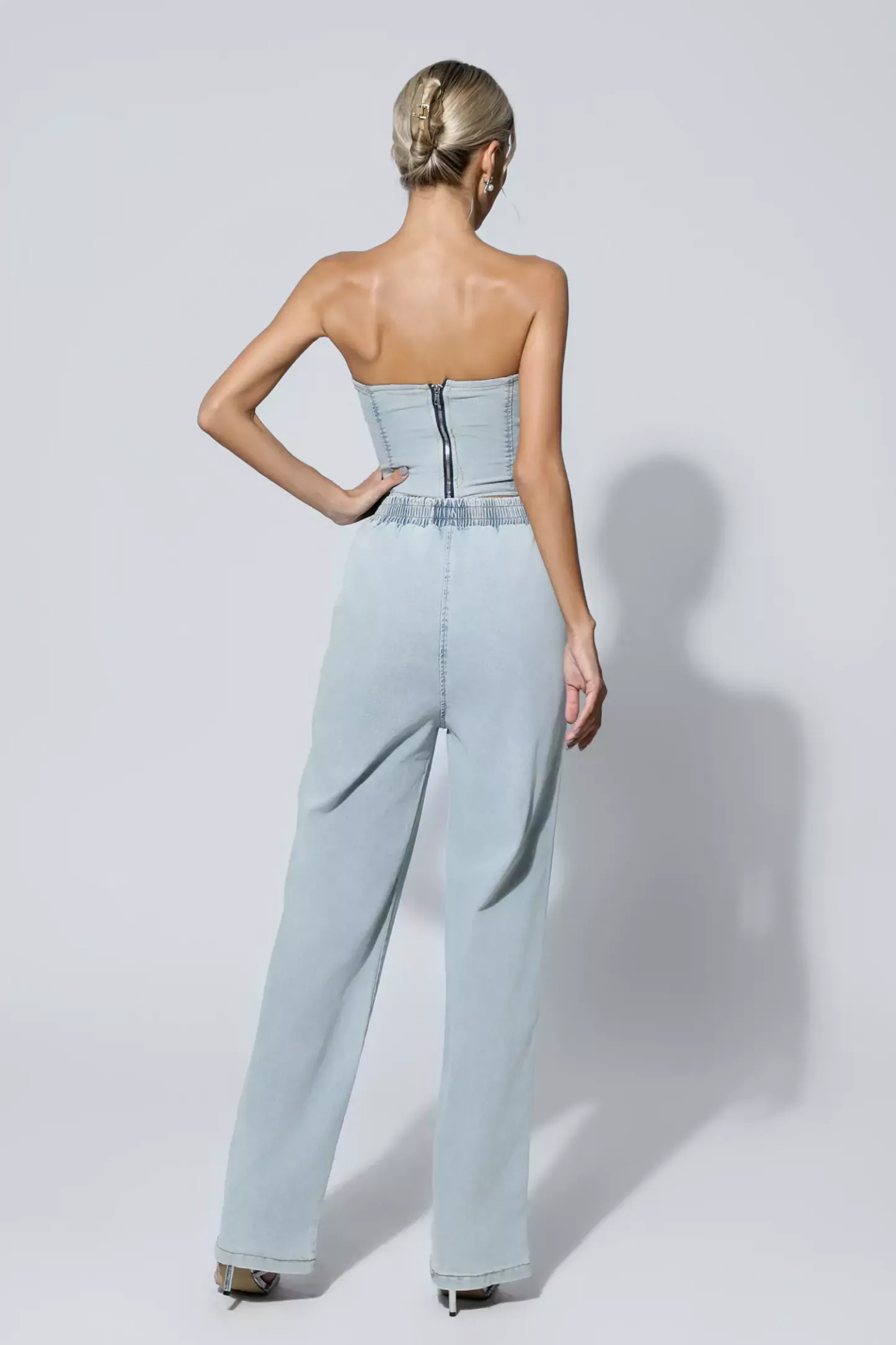 Novia Blue Denim Tube Top Set