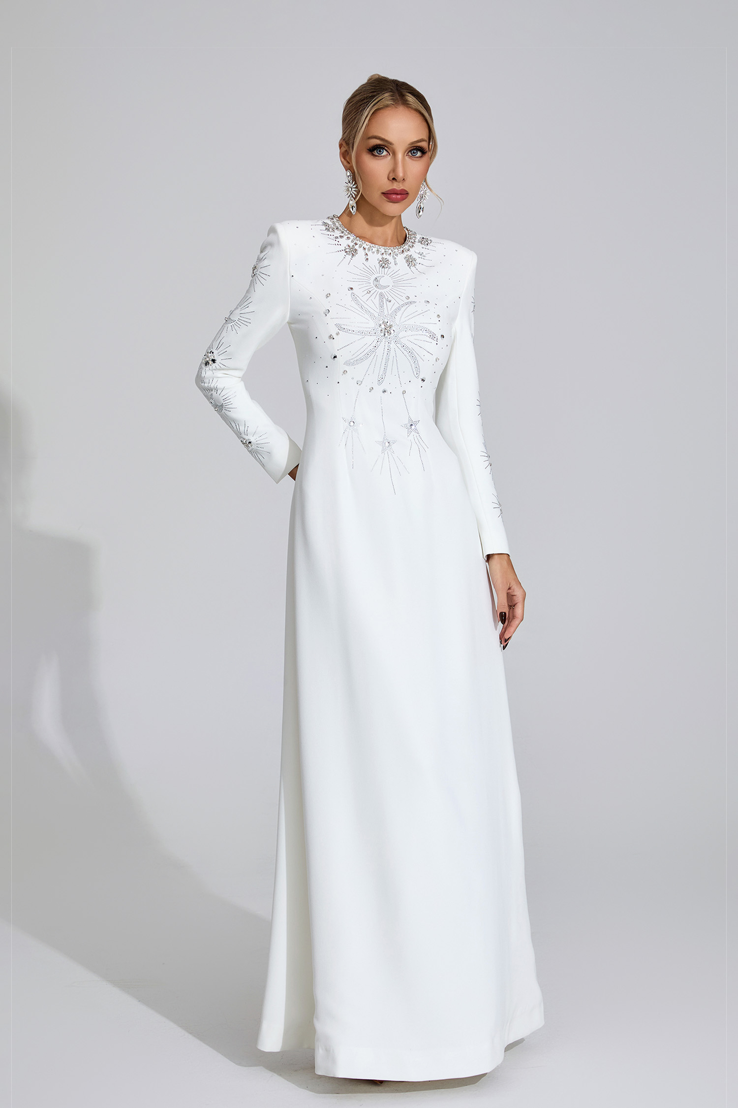 Slough White Diamond Maxi Dress