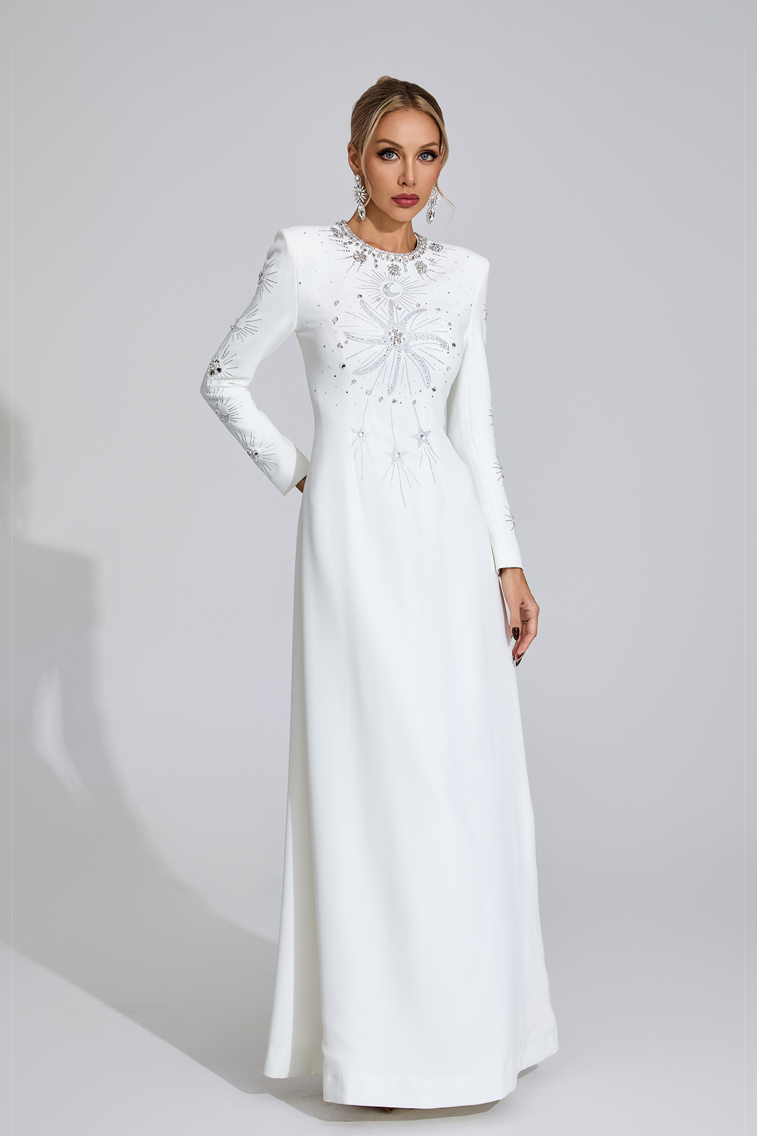 Slough White Diamond Maxi Dress