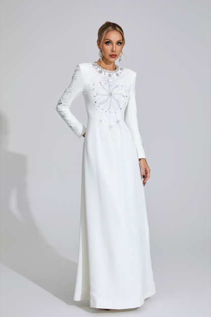 Slough White Diamond Maxi Dress