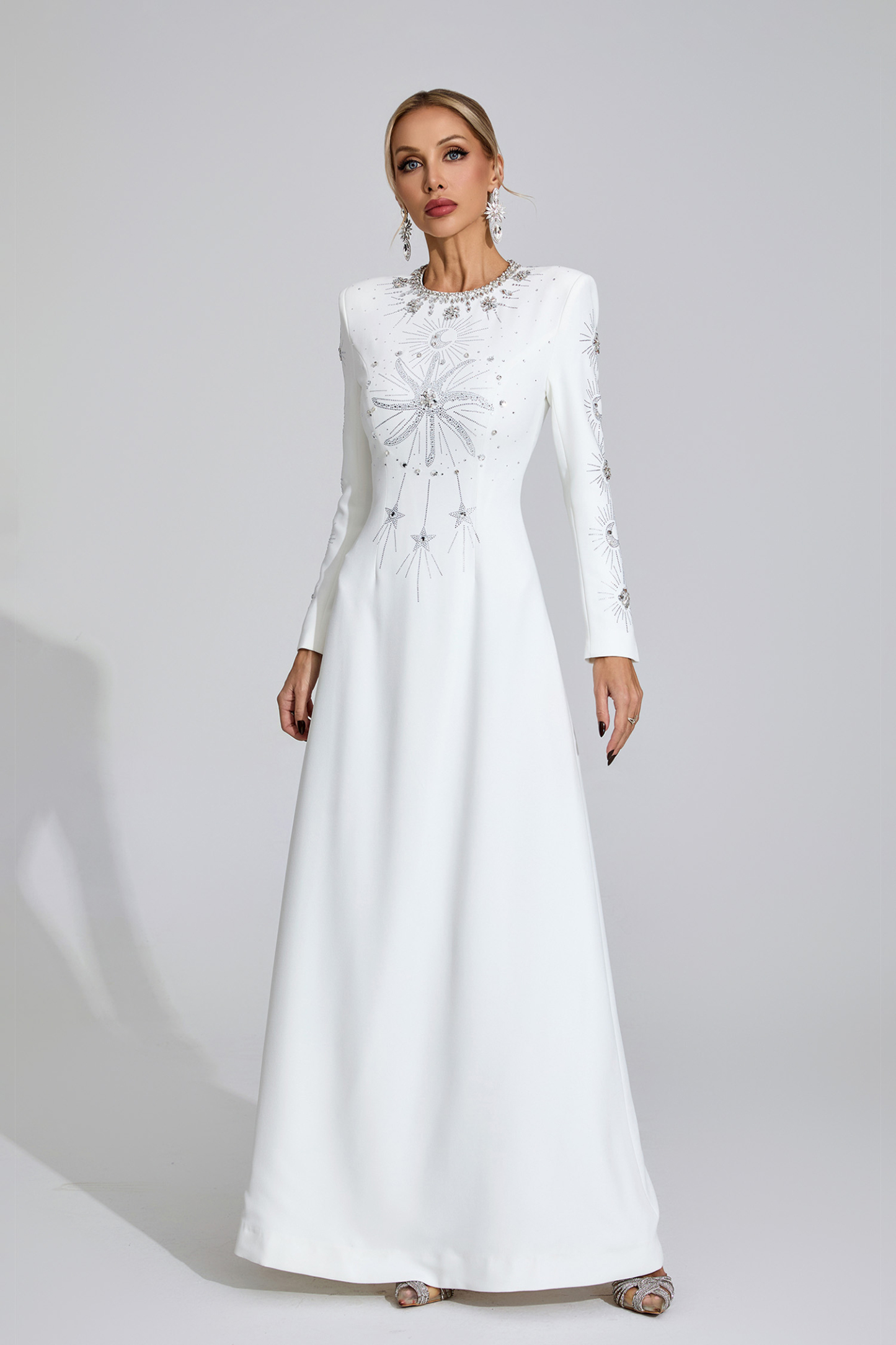 Slough White Diamond Maxi Dress