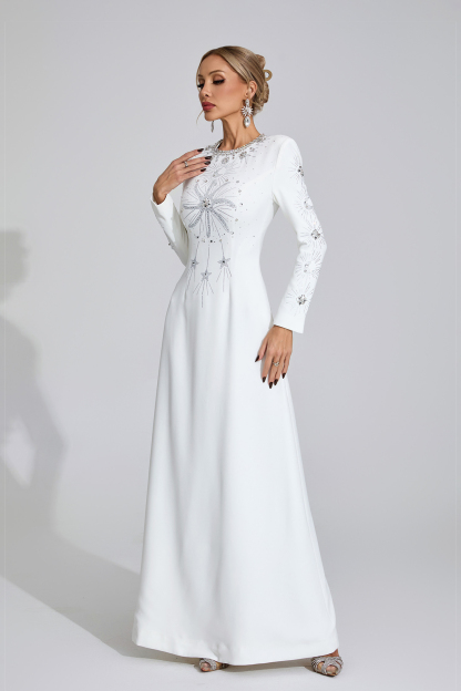 Slough White Diamond Maxi Dress