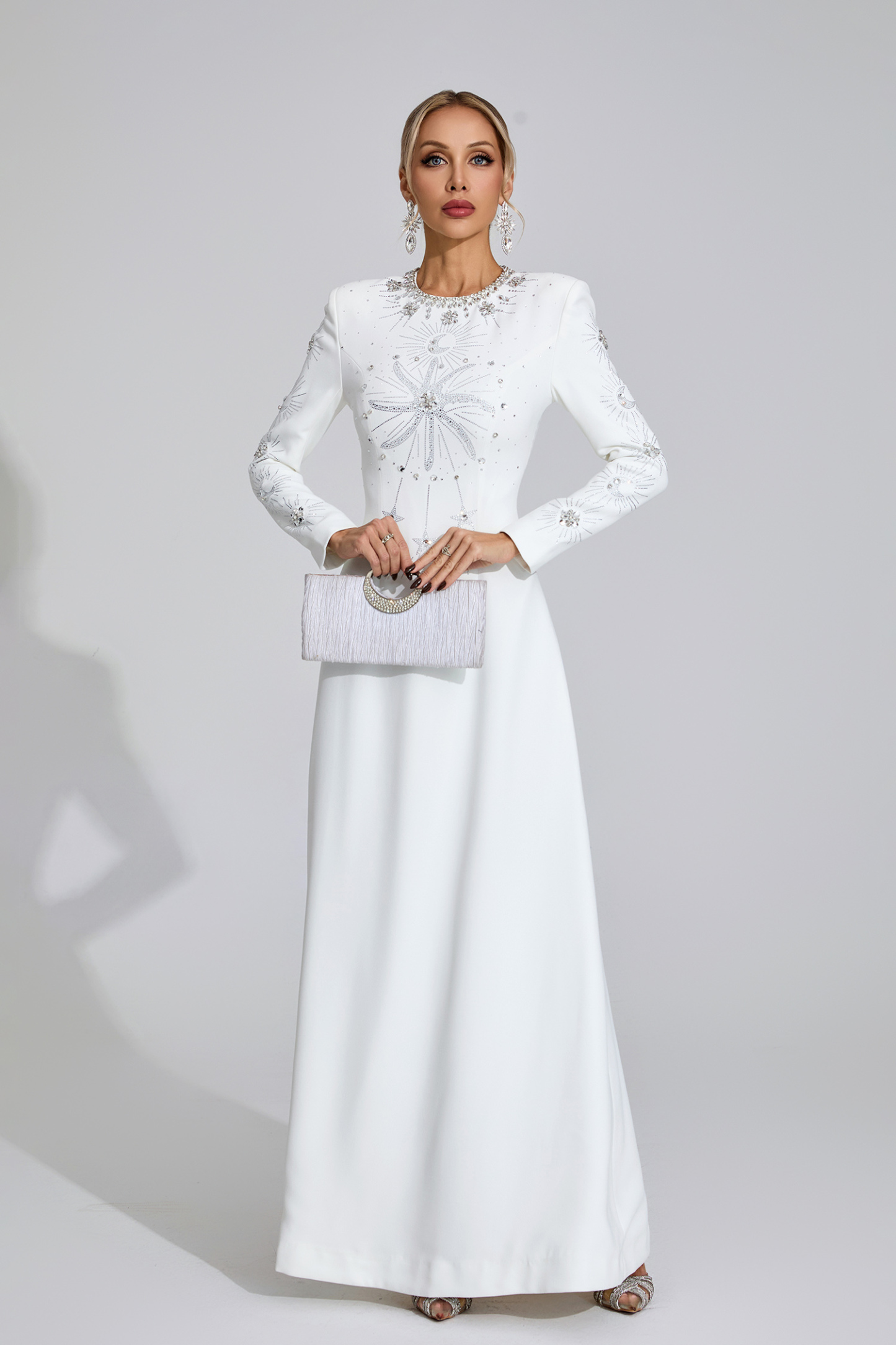 Slough White Diamond Maxi Dress