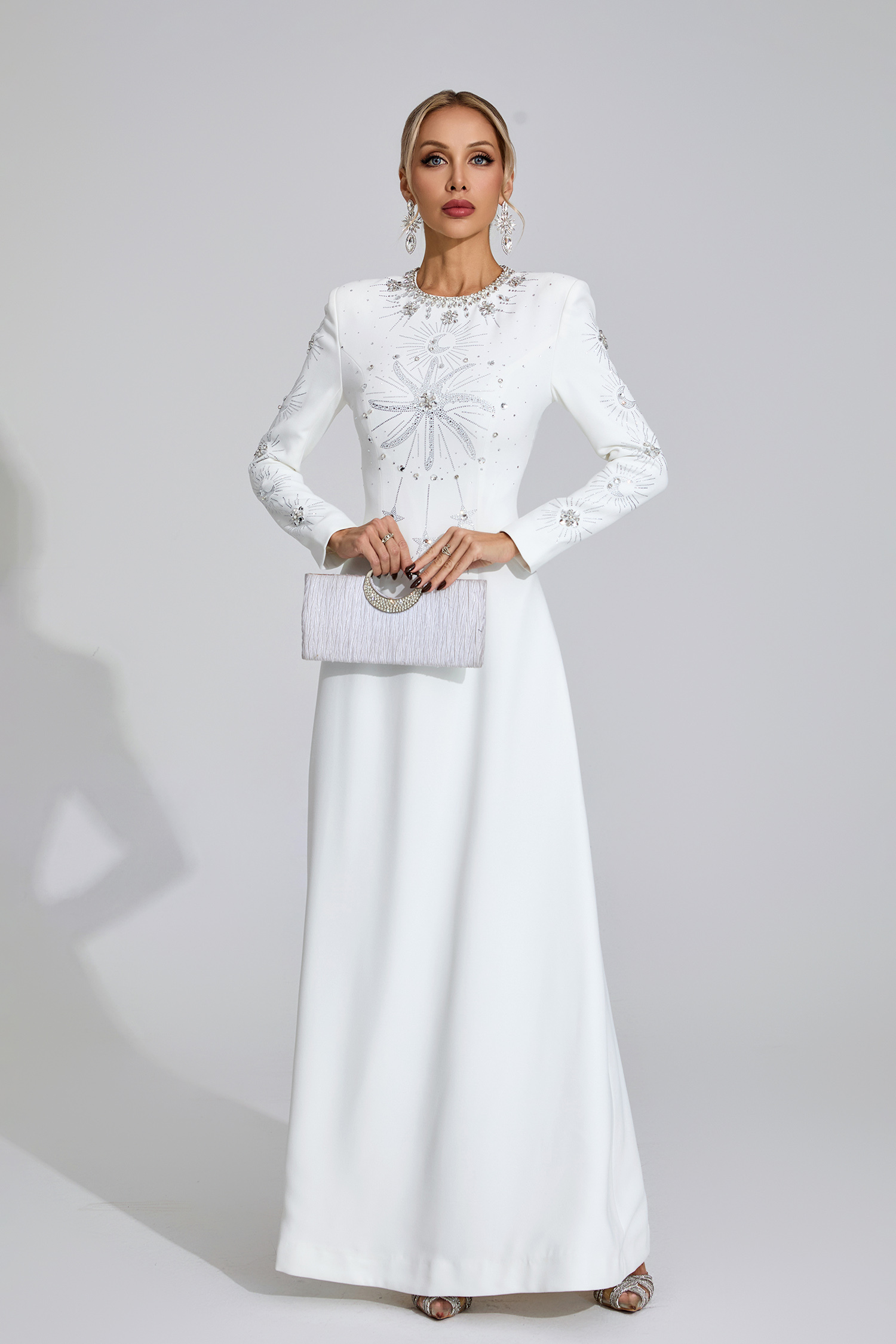 Slough White Diamond Maxi Dress
