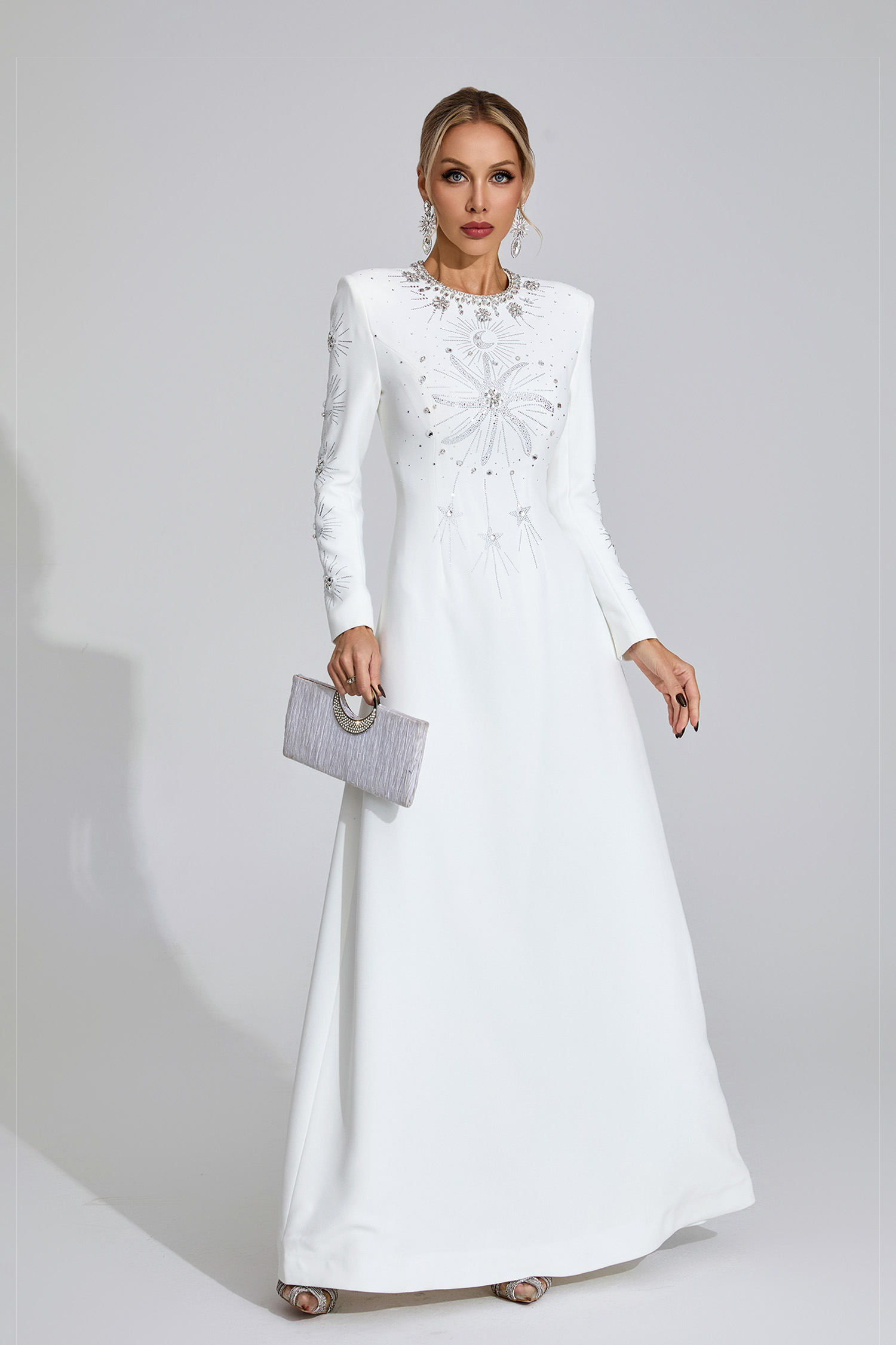 Slough White Diamond Maxi Dress