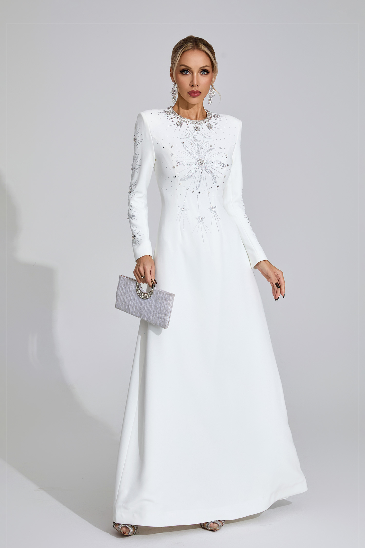 Slough White Diamond Maxi Dress