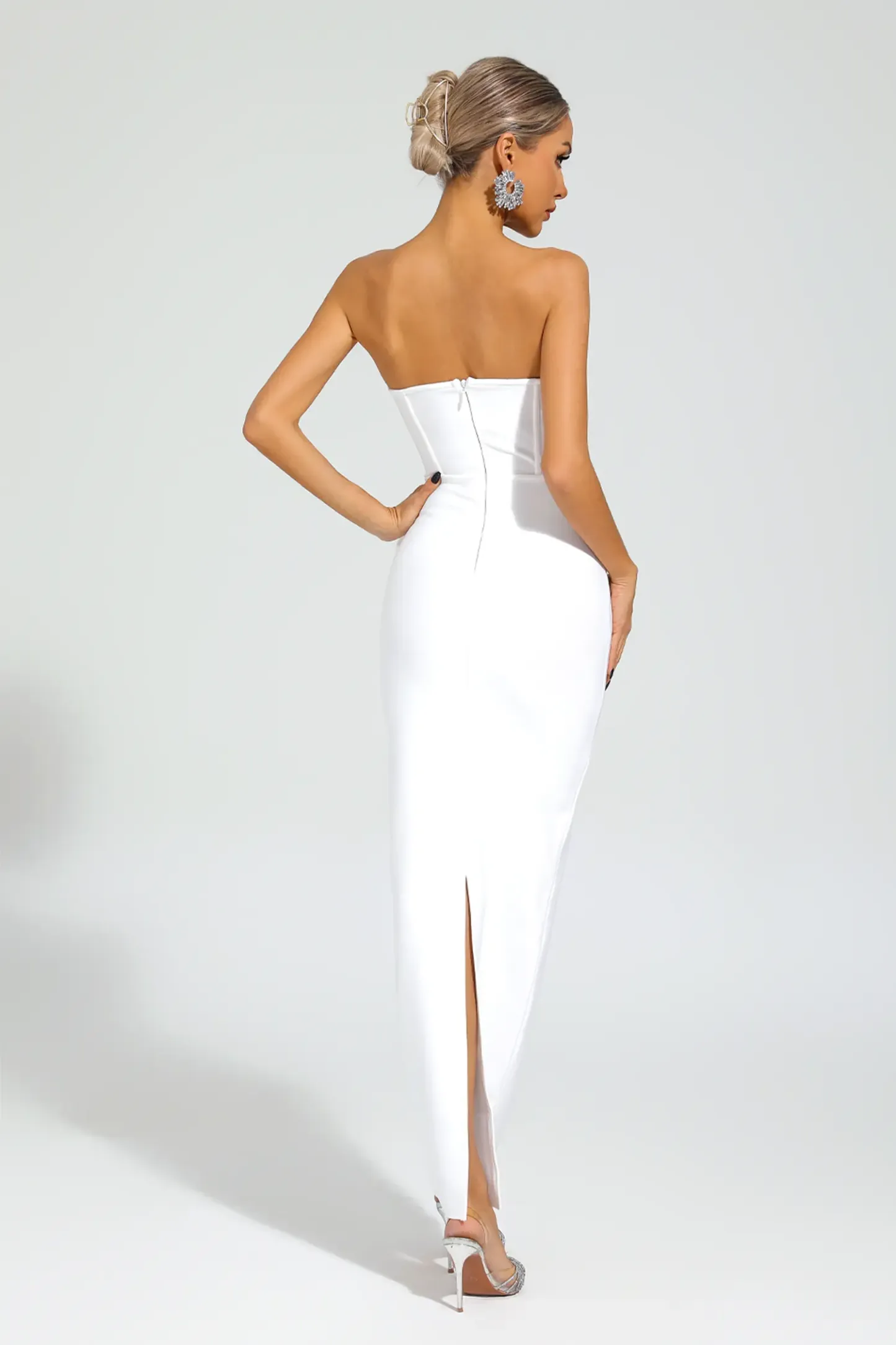Joan White Rose Off Shoulder Dress