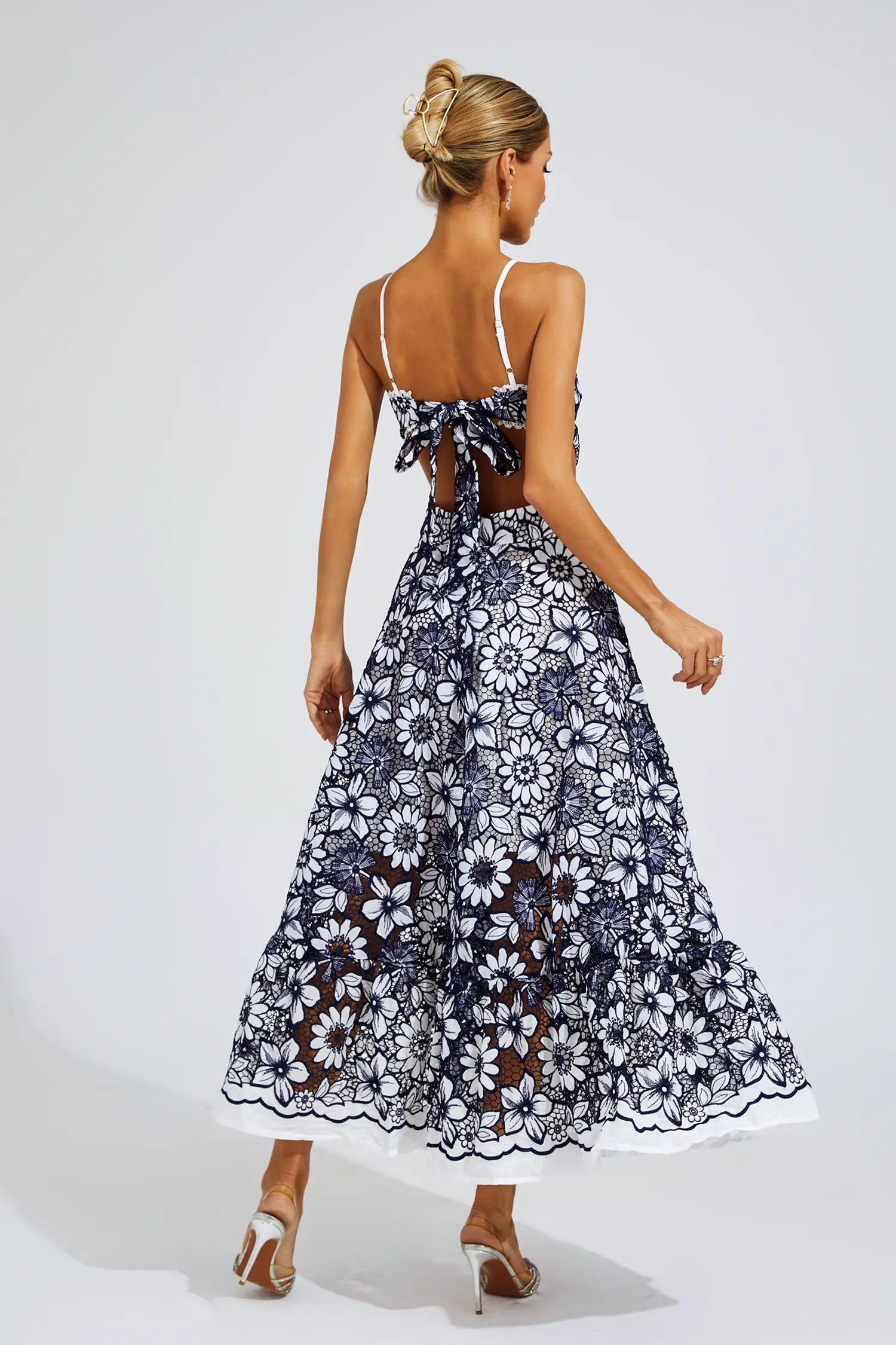 Valentine Blue Cut Out Halter Dress