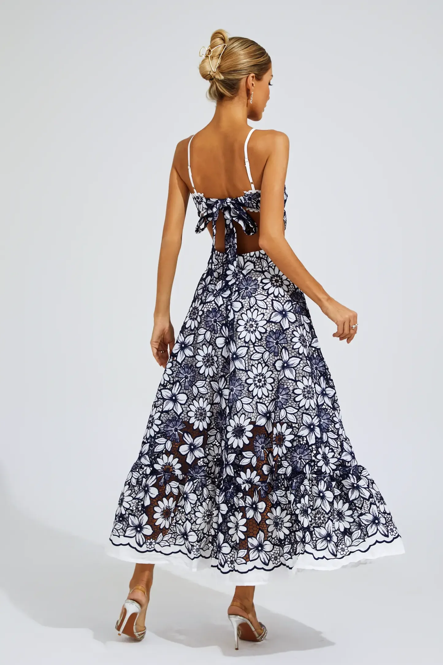 Valentine Blue Cut Out Halter Dress