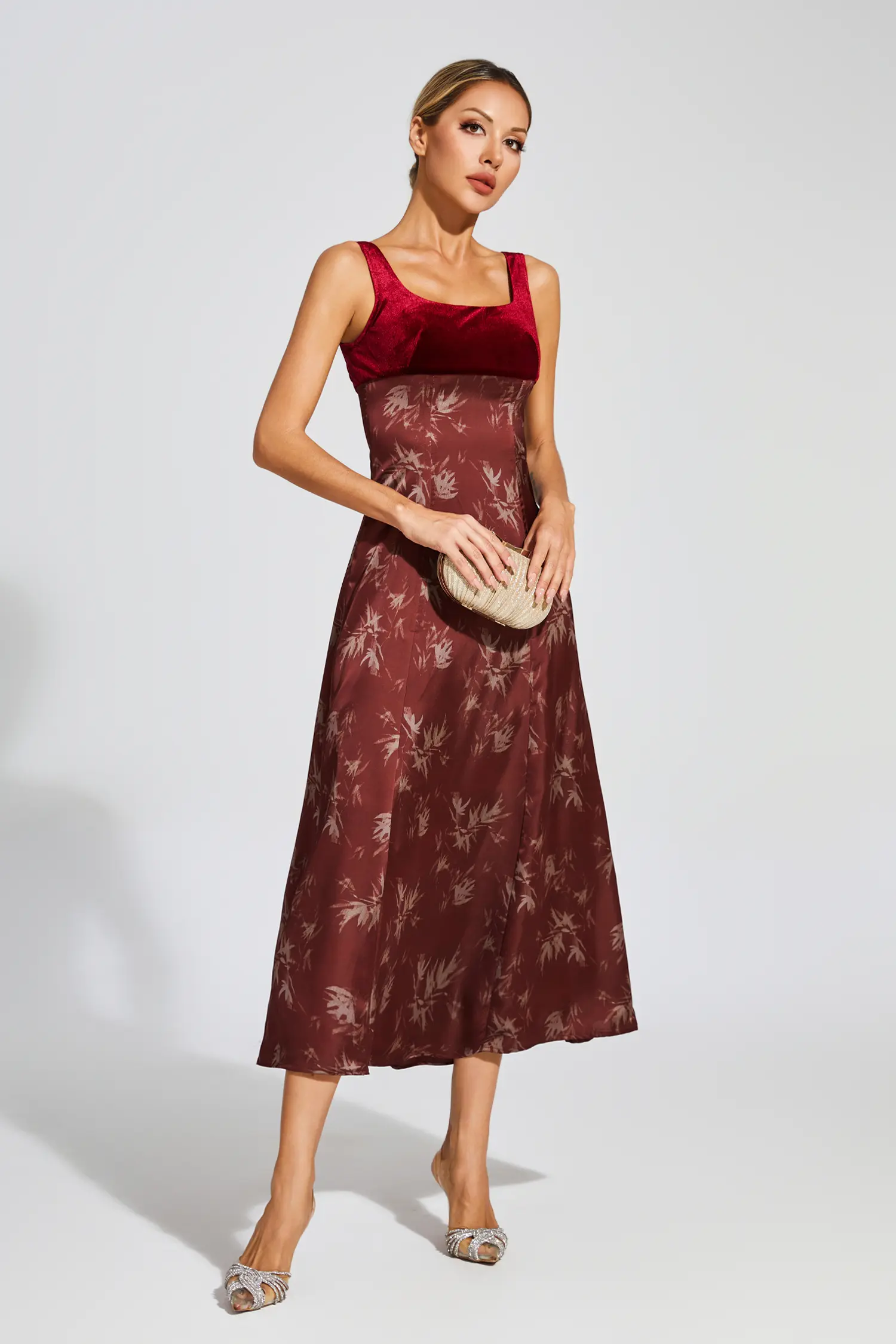 Modesty Wine Red Slip Dress