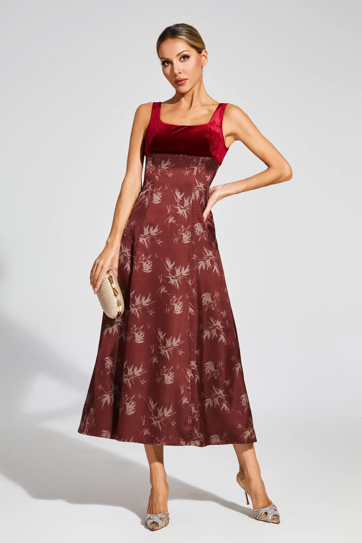 Modesty Wine Red Slip Dress