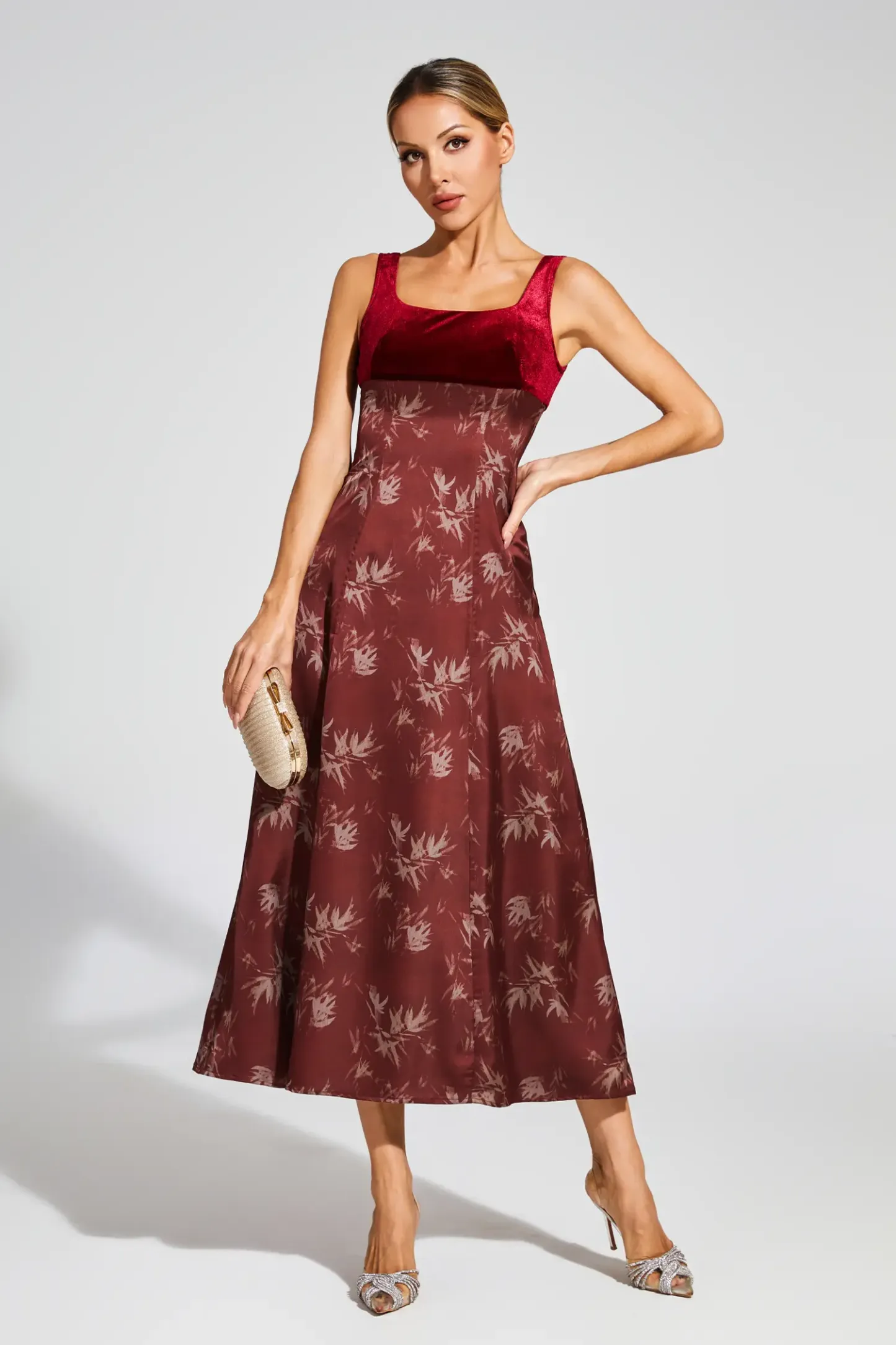 Modesty Wine Red Slip Dress