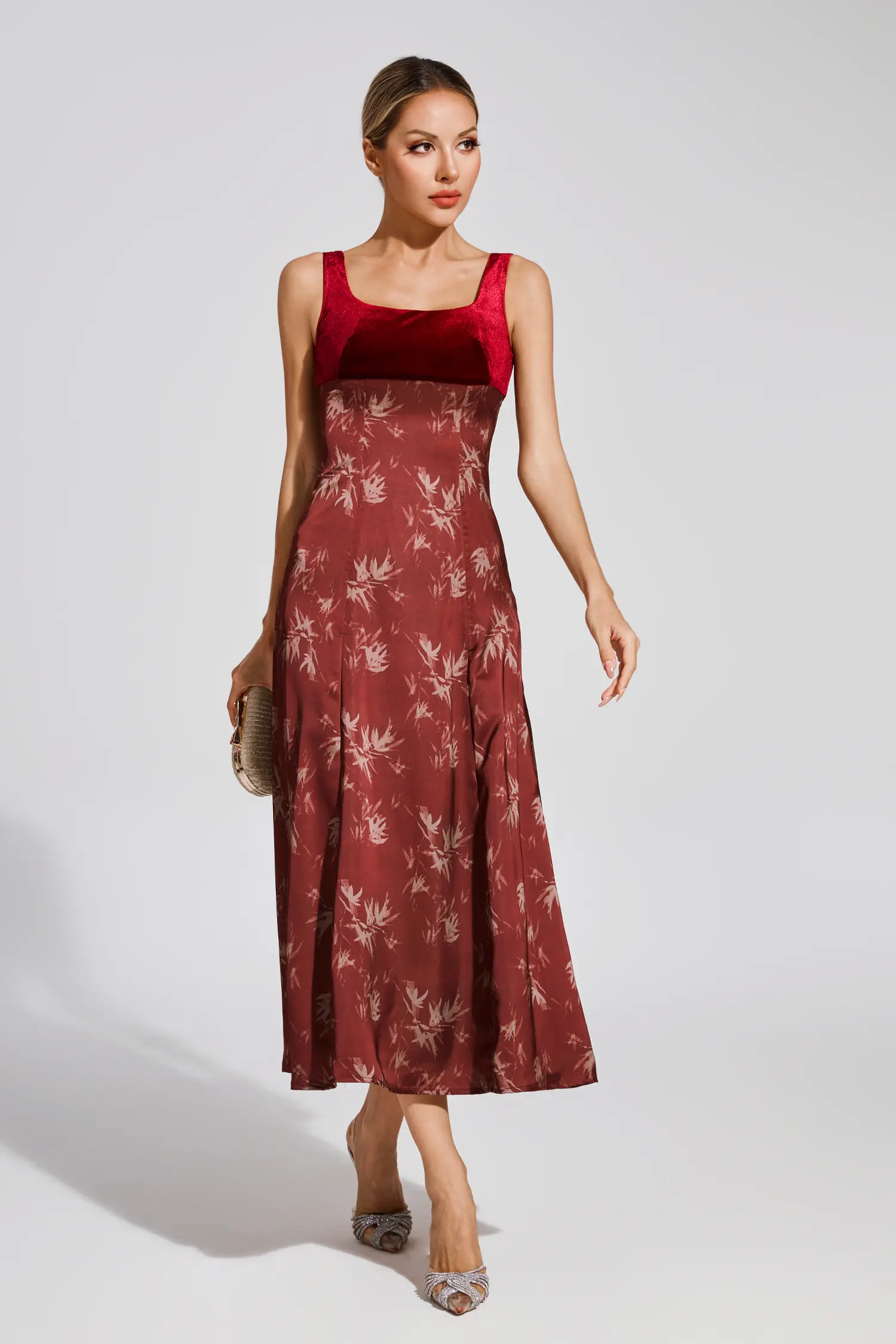 Modesty Wine Red Slip Dress