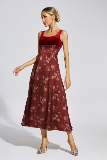 Modesty Wine Red Slip Dress