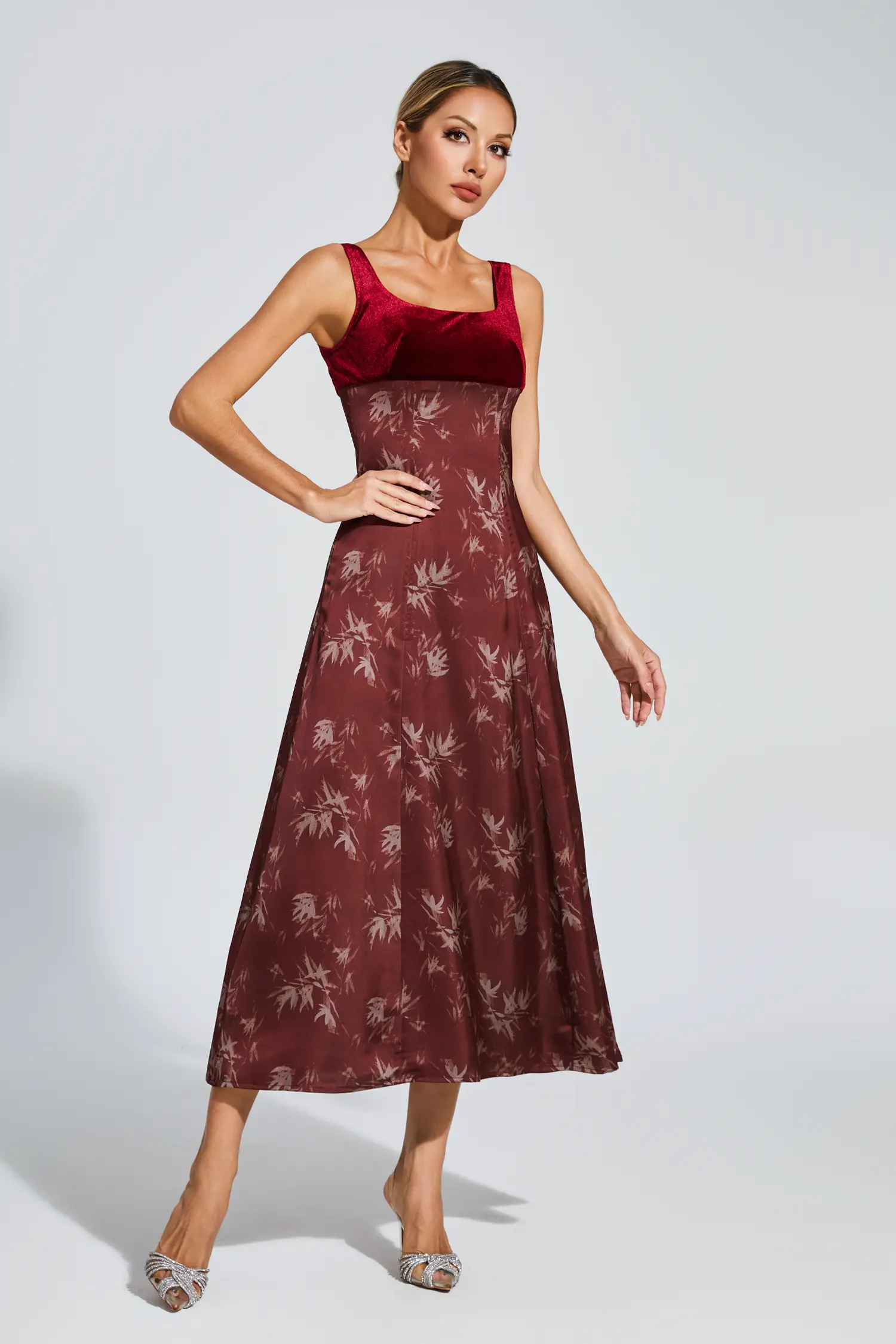 Modesty Wine Red Slip Dress