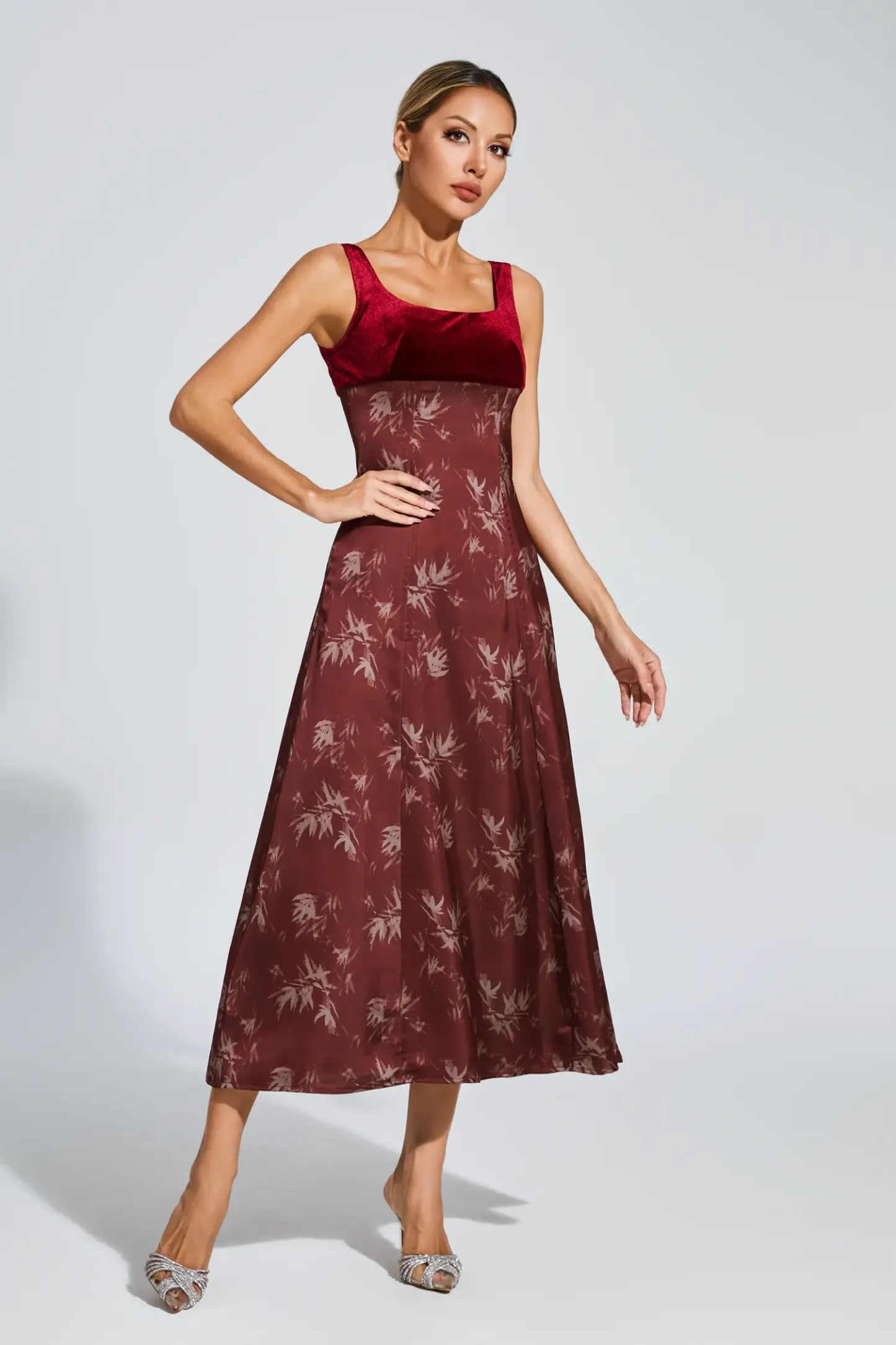 Modesty Wine Red Slip Dress