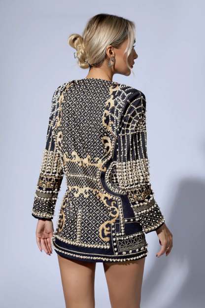 Kingsley Gold Pearl Blazer Dress
