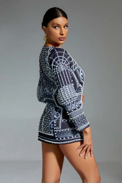 Kingsley Silver Pearl Blazer Dress