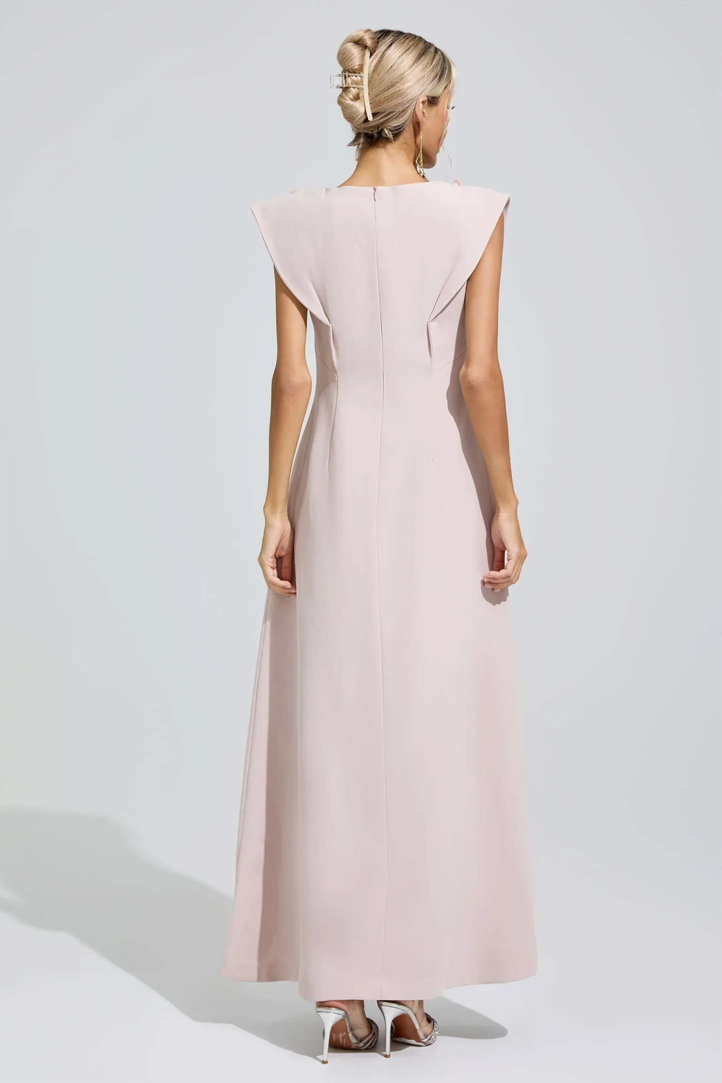 Gabriela Pink Sleeveless Beaded Maxi Dress