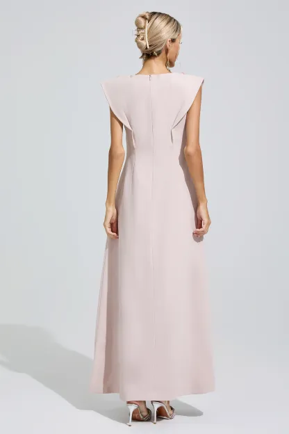 Gabriela Pink Sleeveless Beaded Maxi Dress