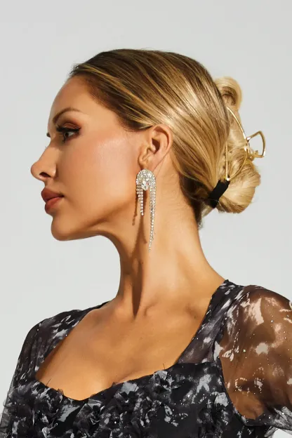 Myron Silver Diamond Tassels Earrings