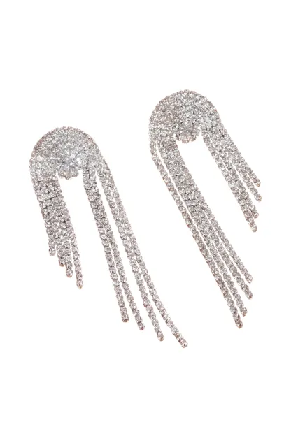 Myron Silver Diamond Tassels Earrings