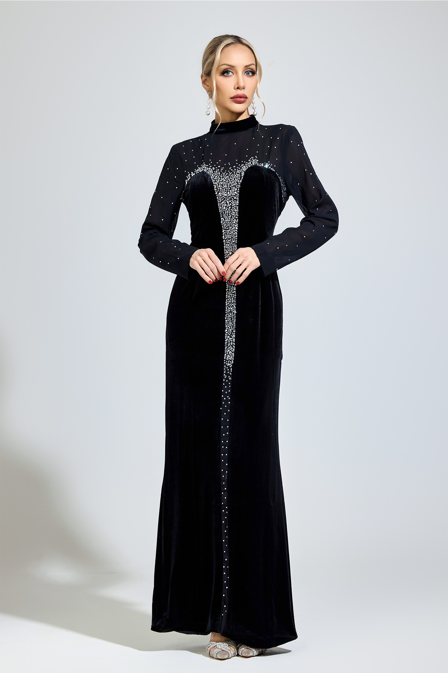 Atwood Black Velvet Maxi Dress
