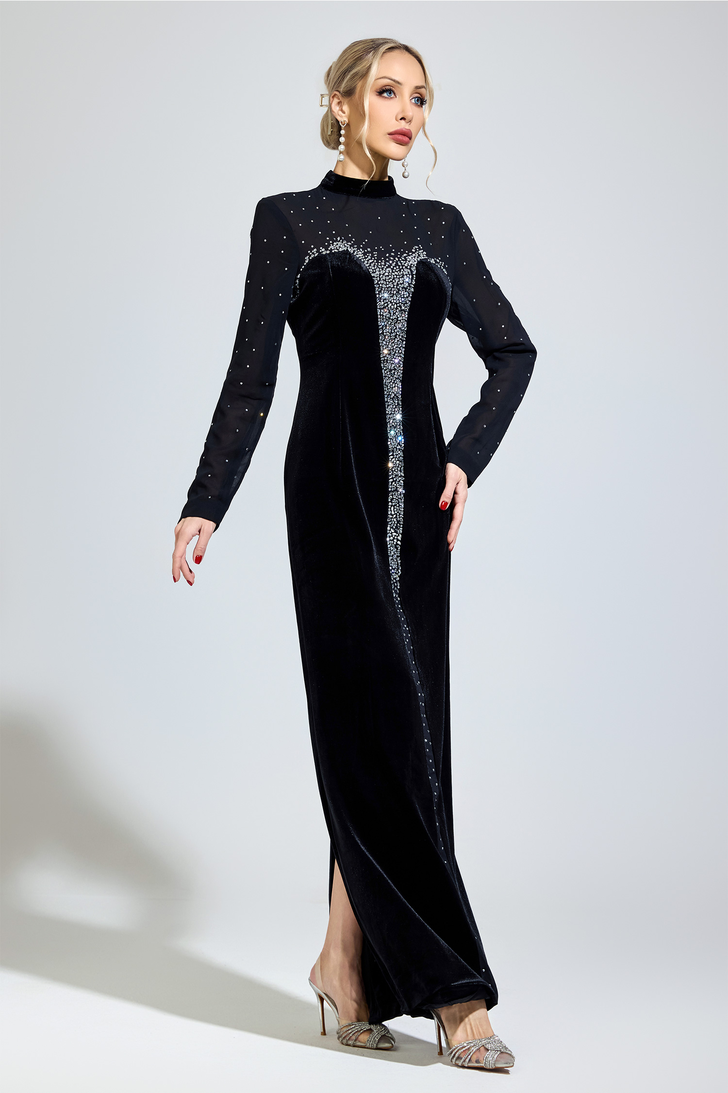 Atwood Black Velvet Maxi Dress