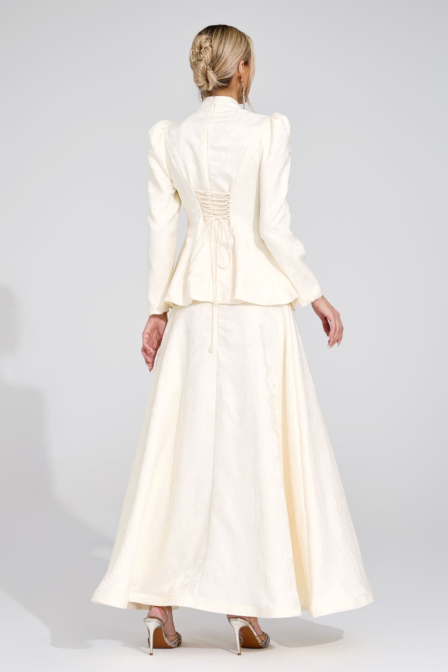 Oline Apricot Embroidered Set