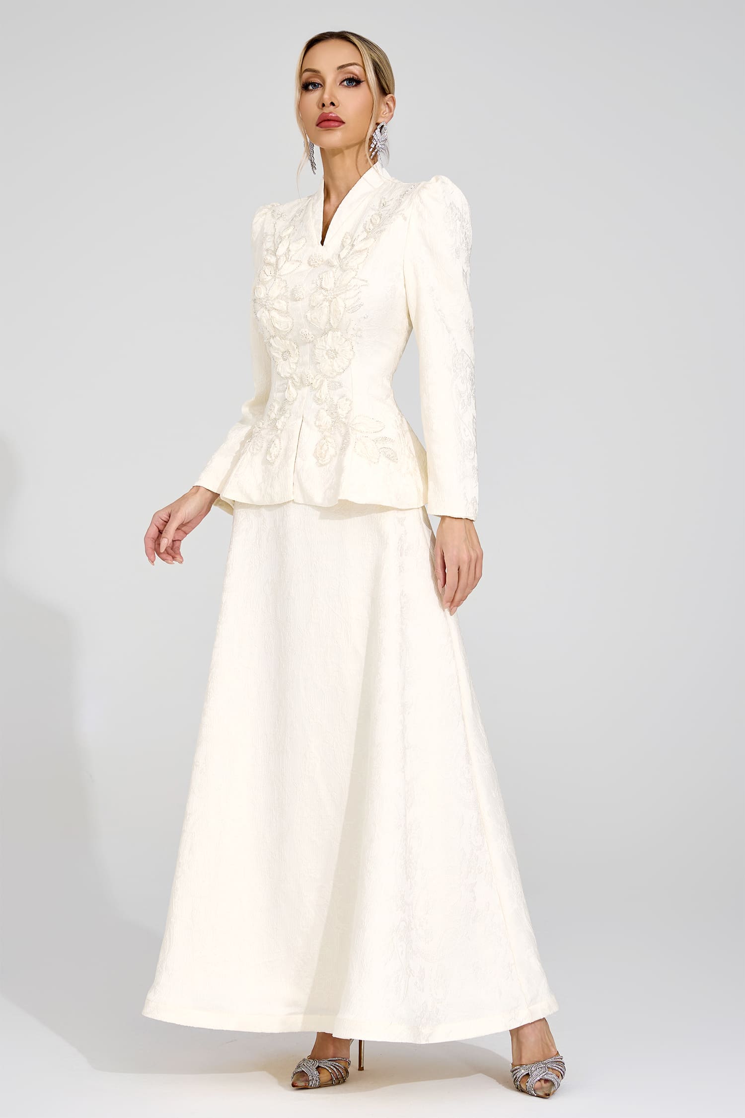 Oline Apricot Embroidered Set