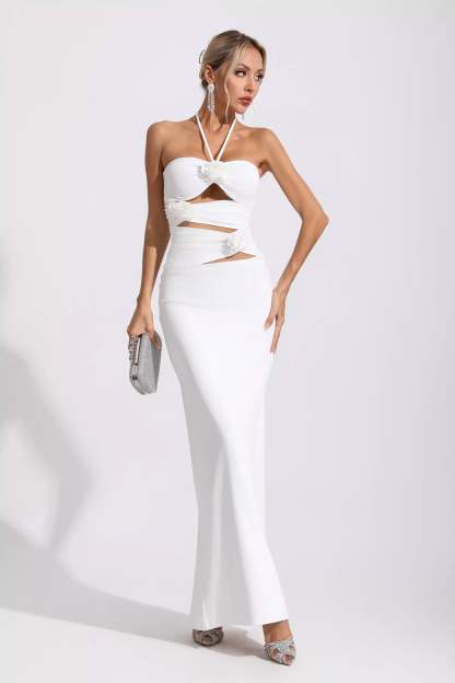 Cliff White Floral Maxi Dress