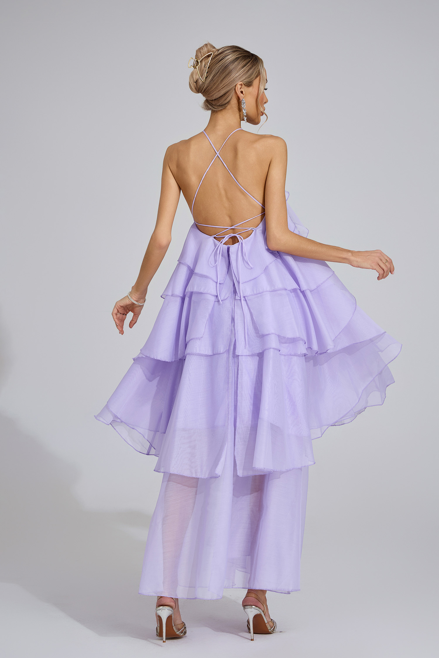 Port Purple Ruffle Maxi Dress