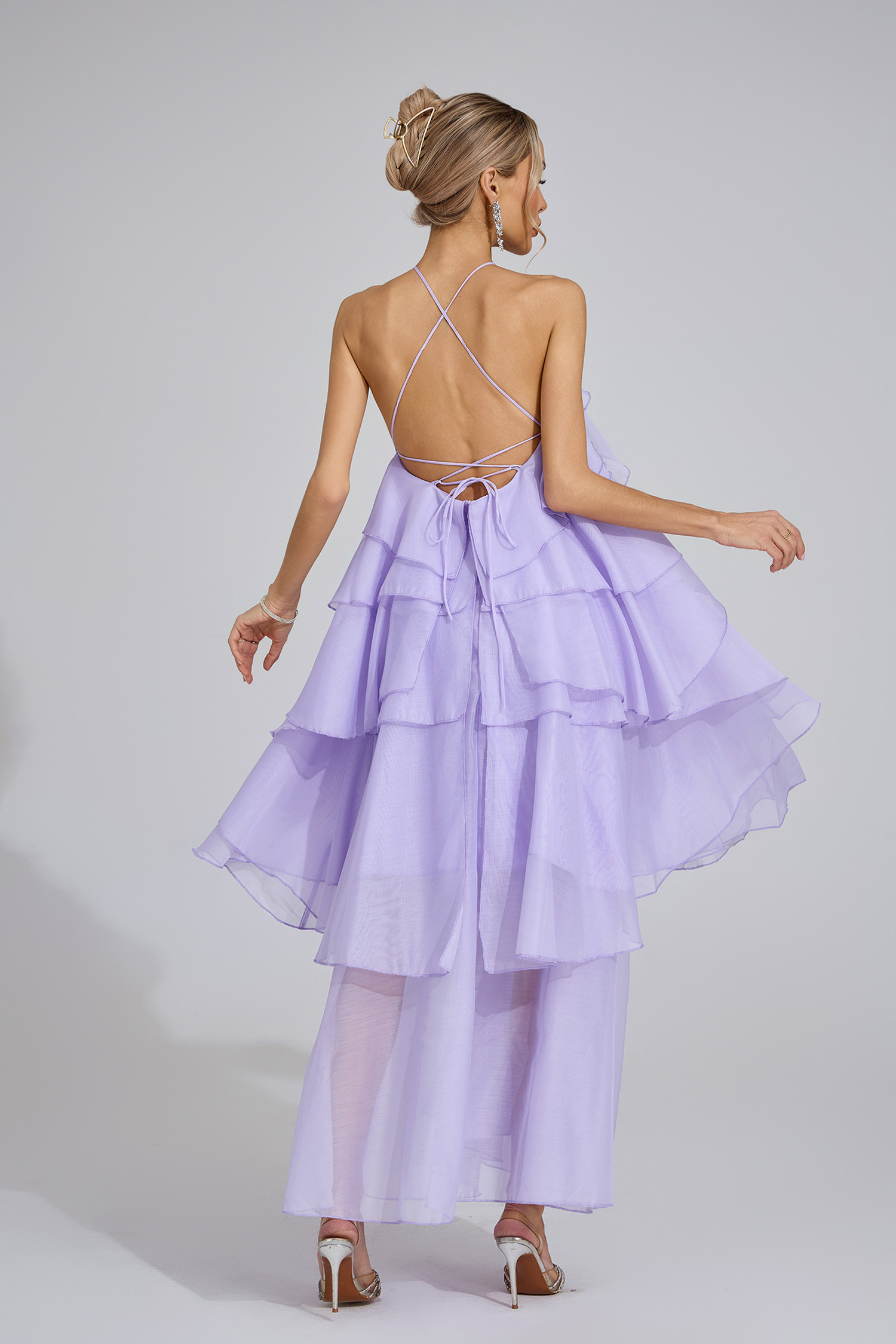 Port Purple Ruffle Maxi Dress