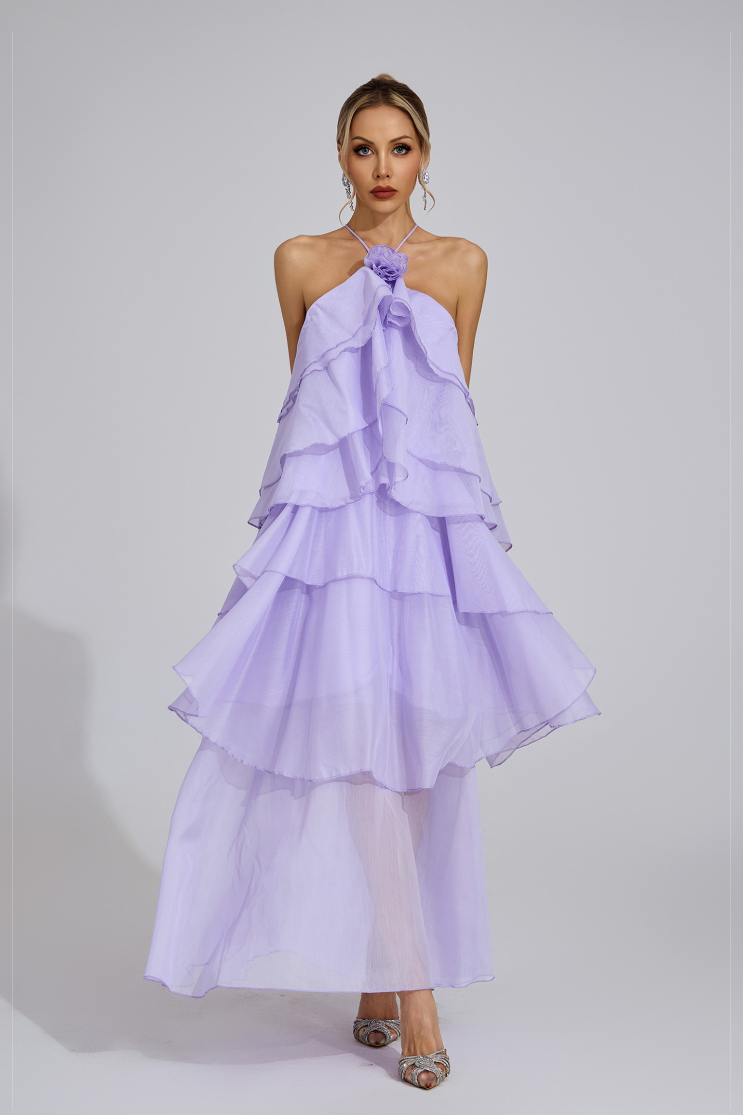 Port Purple Ruffle Maxi Dress