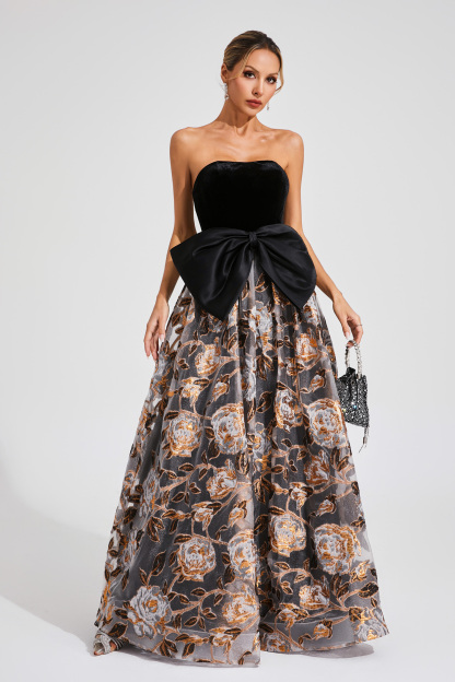 Kennan Black Bow Off Shoulder Dress