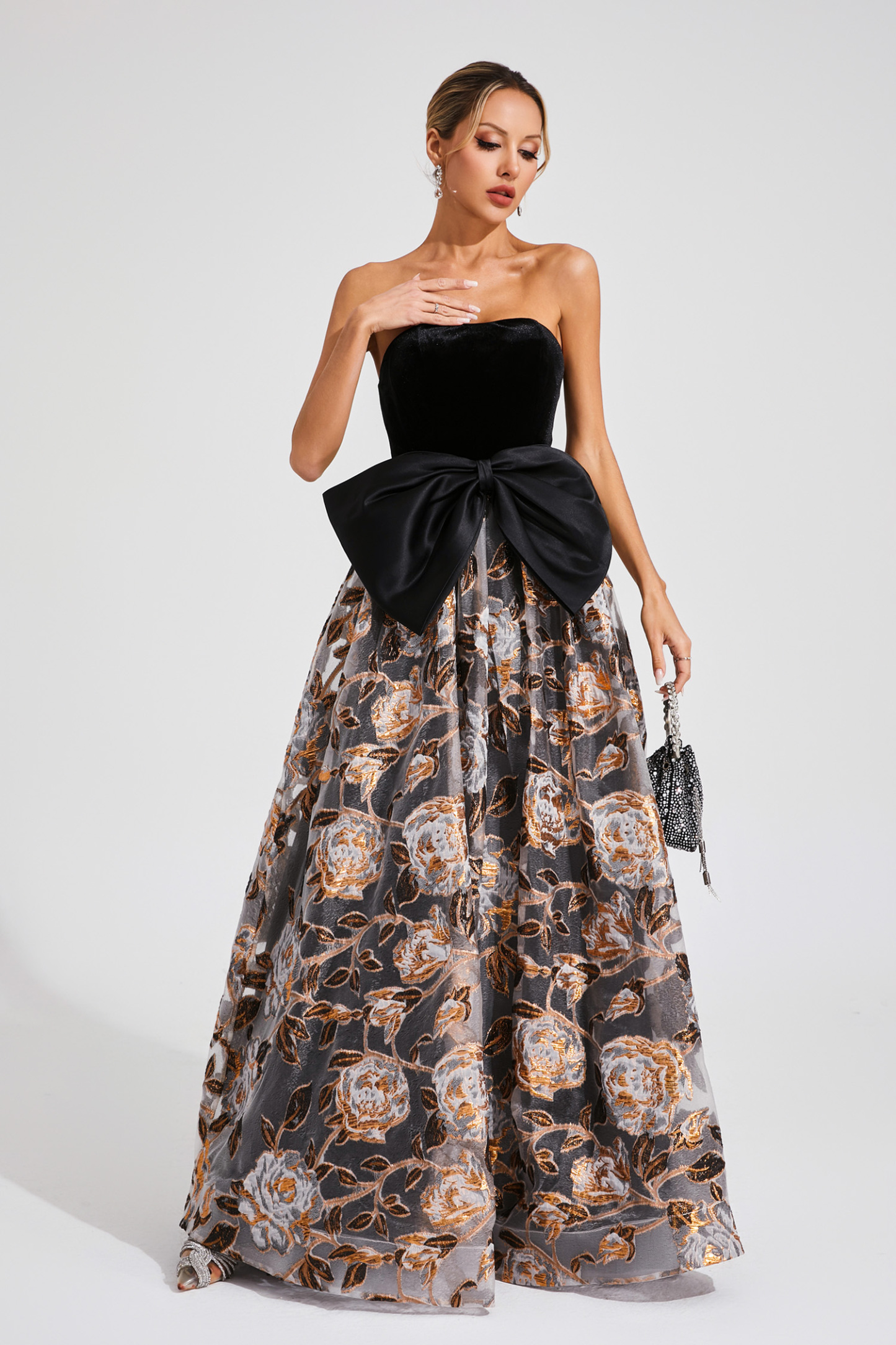 Kennan Black Bow Off Shoulder Dress