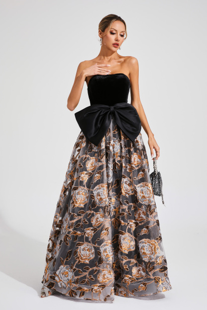 Kennan Black Bow Off Shoulder Dress