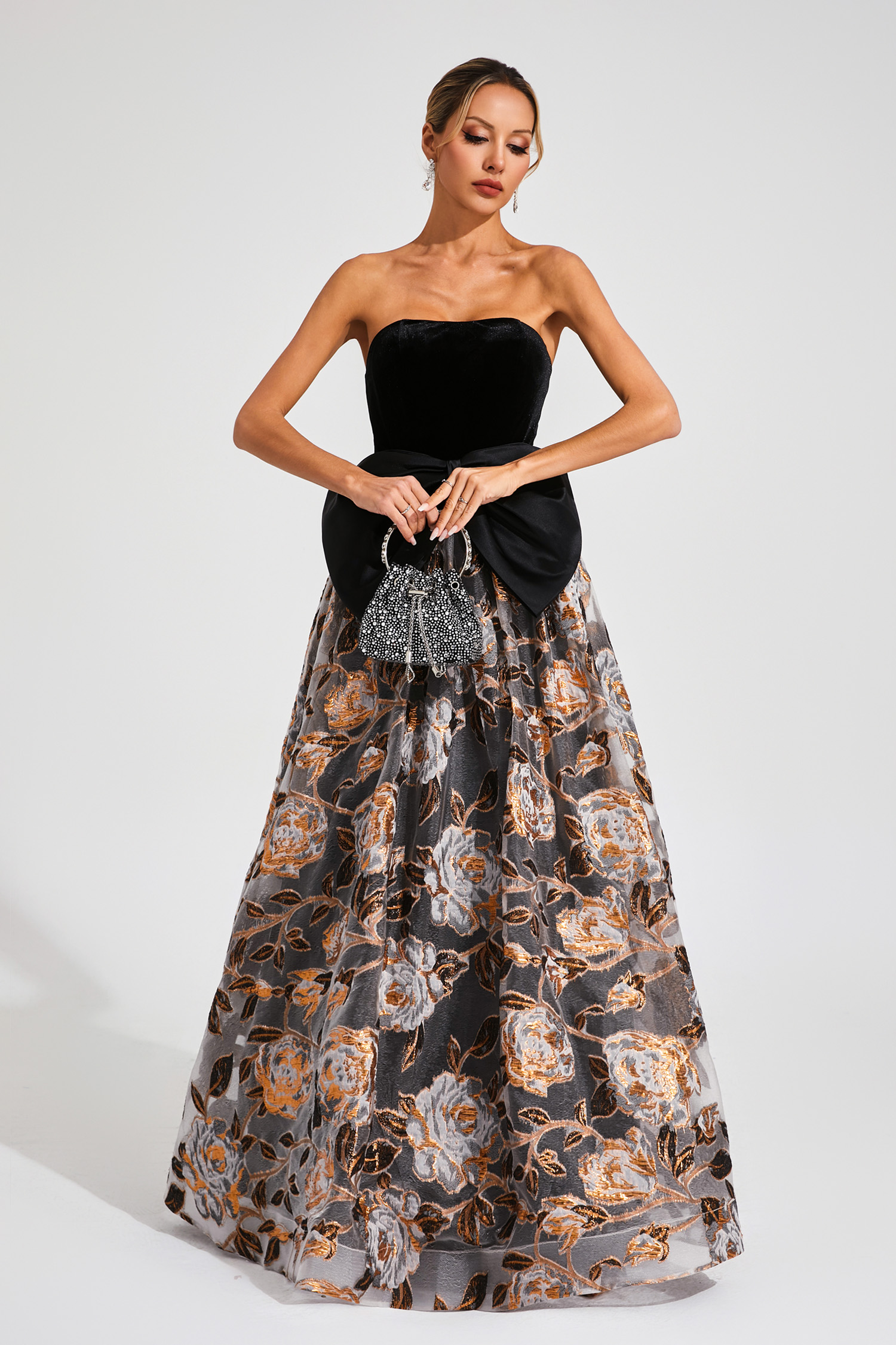 Kennan Black Bow Off Shoulder Dress