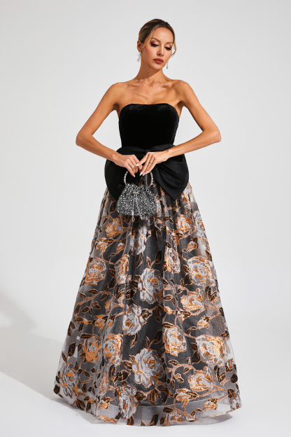 Kennan Black Bow Off Shoulder Dress