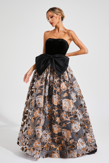 Kennan Black Bow Off Shoulder Dress