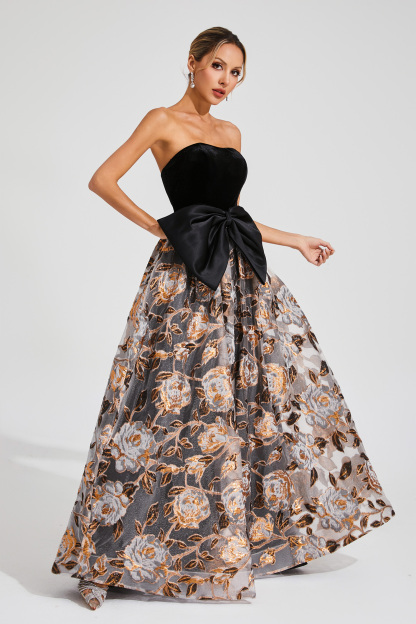 Kennan Black Bow Off Shoulder Dress